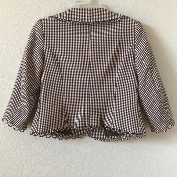 Tribella Petite Checkered Blazer Jacket Size 2P - Picture 4 of 15